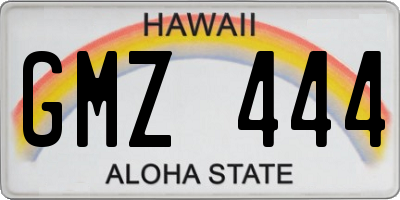 HI license plate GMZ444