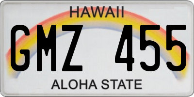 HI license plate GMZ455