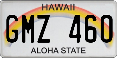 HI license plate GMZ460