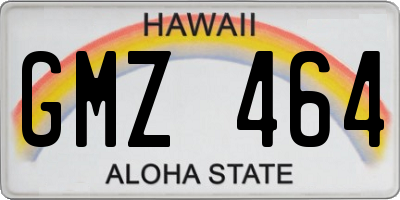 HI license plate GMZ464