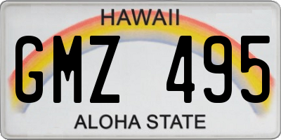 HI license plate GMZ495