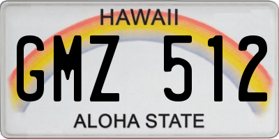 HI license plate GMZ512