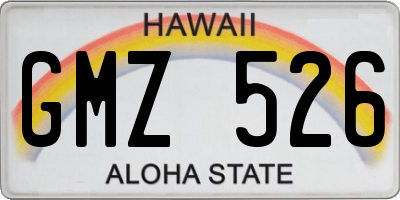 HI license plate GMZ526