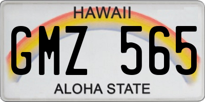 HI license plate GMZ565
