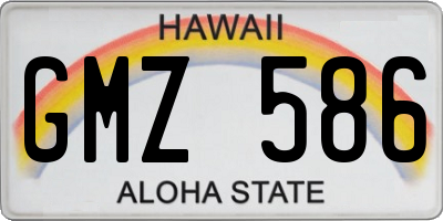 HI license plate GMZ586