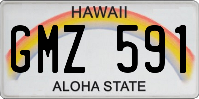 HI license plate GMZ591
