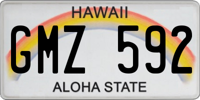 HI license plate GMZ592