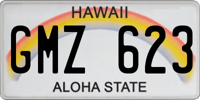 HI license plate GMZ623