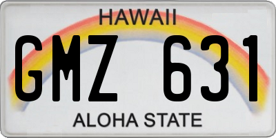 HI license plate GMZ631