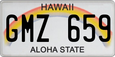 HI license plate GMZ659
