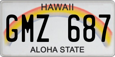 HI license plate GMZ687