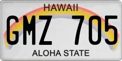 HI license plate GMZ705