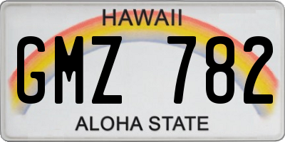 HI license plate GMZ782