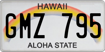 HI license plate GMZ795