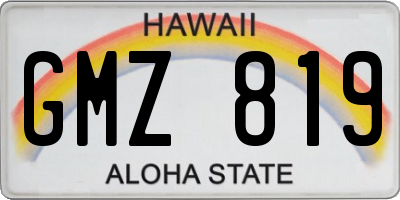 HI license plate GMZ819