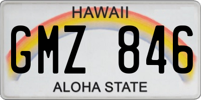 HI license plate GMZ846