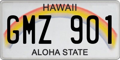 HI license plate GMZ901