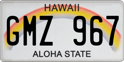 HI license plate GMZ967