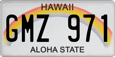HI license plate GMZ971