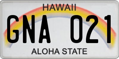 HI license plate GNA021