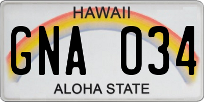 HI license plate GNA034