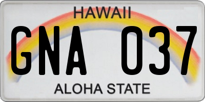 HI license plate GNA037