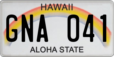 HI license plate GNA041