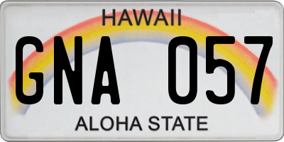 HI license plate GNA057
