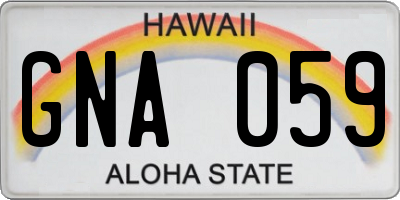 HI license plate GNA059