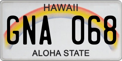 HI license plate GNA068