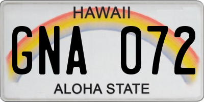 HI license plate GNA072