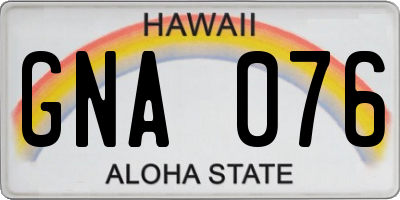HI license plate GNA076