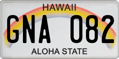 HI license plate GNA082