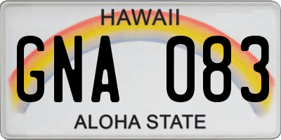 HI license plate GNA083