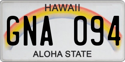 HI license plate GNA094