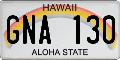 HI license plate GNA130