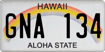 HI license plate GNA134