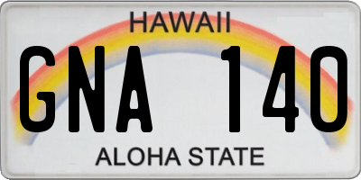 HI license plate GNA140