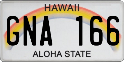 HI license plate GNA166