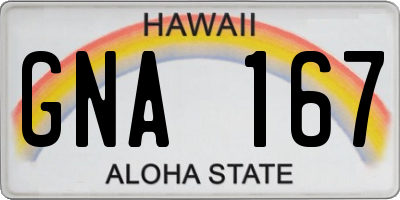 HI license plate GNA167
