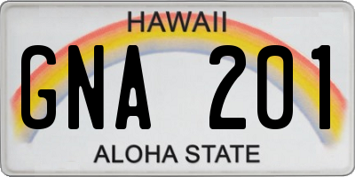 HI license plate GNA201