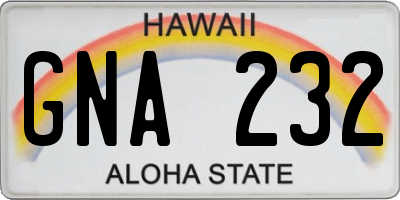 HI license plate GNA232
