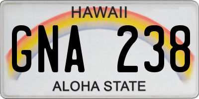 HI license plate GNA238