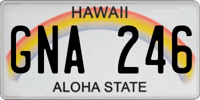 HI license plate GNA246