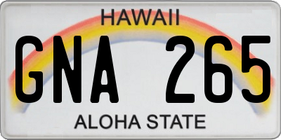 HI license plate GNA265