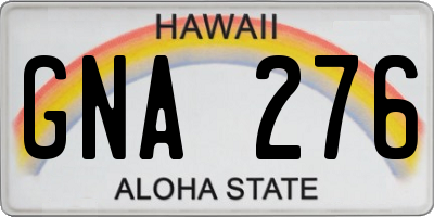 HI license plate GNA276