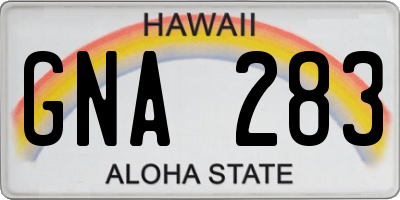 HI license plate GNA283