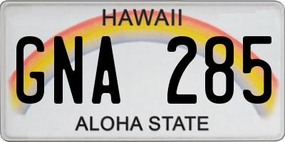 HI license plate GNA285
