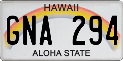HI license plate GNA294