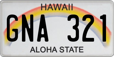 HI license plate GNA321